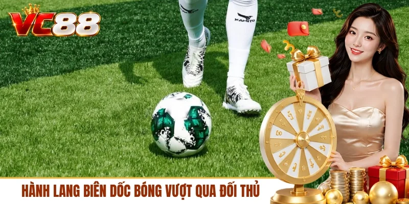Hành lang biên dốc bóng vượt qua đối thủ